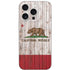 California Flag Dark Wood iPhone 16 Pro Skin